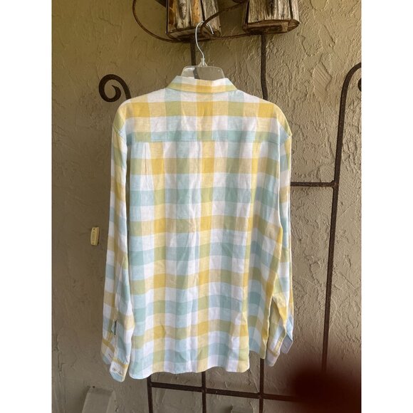 Tommy Bahama Linen Long Sleeve Shirt Size XL Mens Plaid 93645 - Picture 5 of 5
